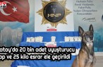 Hatay’da 20 bin adet uyuşturucu hap ve 25 kilo esrar ele geçirildi