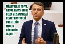 MİLLETVEKİLİ TOPAL, ARSUZ, PAYAS, DEFNE, BELEN VE SAMANDAĞ DEVLET HASTANESİ PROJELERİNİ MECLİS GÜNDEMİNE TAŞIDI…