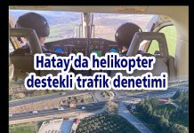 Hatay’da helikopter destekli trafik denetimi