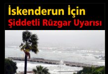 İskenderun İçin Şiddetli Rüzgar Uyarısı
