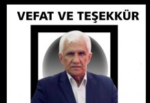 VEFAT VE TEŞEKKÜR