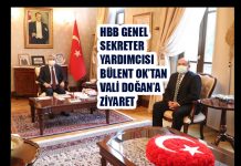 HBB GENEL SEKRETER YARDIMCISI BÜLENT OK’TAN VALİ DOĞAN’A ZİYARET