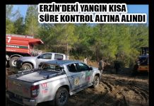 ERZİN’DEKİ YANGIN KISA SÜRE KONTROL ALTINA ALINDI