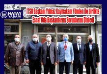 İTSO Başkanı Yılmaz Kaymakam Yönden ile birlikte Esnaf Oda Başkanlarını Sorunlarını Dinledi