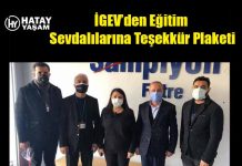 İGEV’den Eğitim Sevdalılarına Teşekkür Plaketi