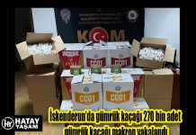 İskenderun’da gümrük kaçağı 270 bin adet gümrük kaçağı makron yakalandı