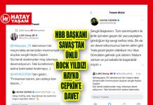 HBB BAŞKANI SAVAŞ’TAN ÜNLÜ ROCK YILDIZI HAYKO CEPKİN’E DAVET