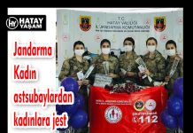 Jandarma Kadın astsubaylardan kadınlara jest