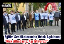 Eğitim Sendikalarından Ortak Açıklama; “Risk Altındayız, Aşı İstiyoruz!”