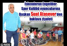 İskenderun Engelliler Spor Kulübü oyuncularına Başkan Suat Atasever’den baklava ziyafeti