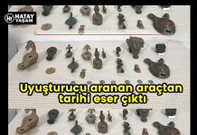 Uyuşturucu aranan araçtan tarihi eser çıktı