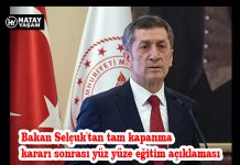 Bakan Selçuk’tan tam kapanma kararı sonrası yüz yüze eğitim açıklaması