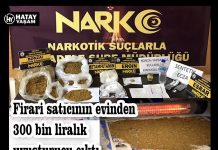 Firari satıcının evinden 300 bin liralık uyuşturucu çıktı