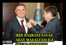 HBB BAŞKANI SAVAŞ ABAY MADALYASI İLE ONURLANDIRILDI