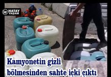 Kamyonetin gizli bölmesinden sahte içki çıktı