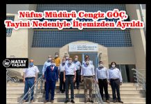 Nüfus Müdürü Cengiz GÖÇ, Tayini Nedeniyle İlçemizden Ayrıldı