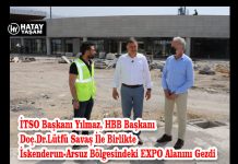 İTSO Başkanı Yılmaz, HBB Başkanı Doç.Dr.Lütfü Savaş İle Birlikte İskenderun-Arsuz Bölgesindeki EXPO Alanını Gezdi