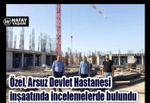 Özel, Arsuz Devlet Hastanesi inşaatında incelemelerde bulundu