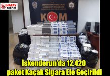 İskenderun’da 12.420 paket Kaçak Sigara Ele Geçirildi