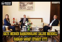 KKTC MERSİN BAŞKONSOLOSU ZALİHE MENDELİ BAŞKAN SAVAŞ’I ZİYARET ETTİ