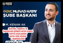 MÜSTAKİL SANAYİCİ VE İŞADAMLARI DERNEĞİ HATAY ŞUBESİ YAPTIĞI AÇIKLAMADA HATAY GENÇ MÜSİAD İL BAŞKANLIĞINA KENAN AK GETİRİLDİ