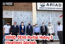 ARİAD, DEVA Partisi Hatay İl Yönetimini Ağırladı