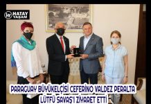 PARAGUAY BÜYÜKELÇİSİ CEFERİNO VALDEZ PERALTA LÜTFÜ SAVAŞ’I ZİYARET ETTİ