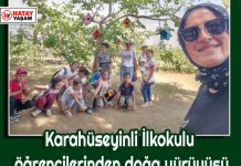 Karahüseyinli İlkokulu öğrencilerinden doğa yürüyüşü