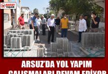 ARSUZ’DA YOL YAPIM ÇALIŞMALARI DEVAM EDİYOR