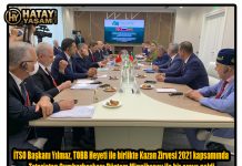 İTSO Başkanı Yılmaz, TOBB Heyeti ile birlikte Kazan Zirvesi 2021 kapsamında Tataristan Cumhurbaşkanı Rüstem Minnihanov ile bir araya geldi