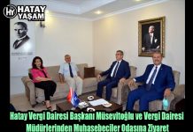 Hatay Vergi Dairesi Başkanı Müsevitoğlu ve Vergi Dairesi Müdürlerinden Muhasebeciler Odasına Ziyaret