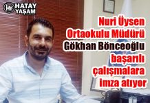 Nuri Üysen Ortaokulu Müdürü Gökhan Bönceoğlu başarılı çalışmalara imza atıyor