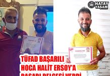 TÜFAD BAŞARILI HOCA HALİT ERSOY’A BAŞARI BELGESİ VERDİ