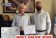 ARSUZ’A “SIFIR ATIK” BELGESİ
