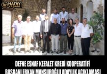 DEFNE ESNAF KEFALET KREDİ KOOPERATİFİ BAŞKANI ERKAN MANSUROĞLU ADAYLIK AÇIKLAMASI