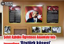Şehit Aybüke Öğretmen Anaokulu’nda imrendiren ‘Atatürk köşesi’