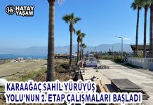 KARAAĞAÇ SAHİL YÜRÜYÜŞ YOLU’NUN 2. ETAP ÇALIŞMALARI BAŞLADI