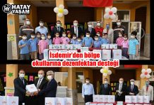 İsdemir’den bölge okullarına dezenfektan desteği