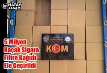 5 Milyon Kaçak Sigara Filtre Kağıdı Ele Geçirildi