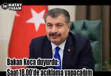 Bakan Koca duyurdu: Saat 18.00’de açıklama yapacağım