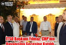 İTSO Başkanı Yılmaz, CHP’nin Dayanışma Gecesine Katıldı