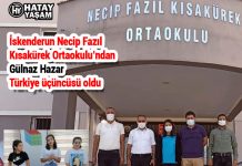 İskenderun Necip Fazıl Kısakürek Ortaokulu’ndan Gülnaz Hazar Türkiye üçüncüsü oldu