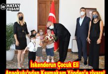 İskenderun Çocuk Eli Anaokulu’ndan Kaymakam Yönden’e ziyaret