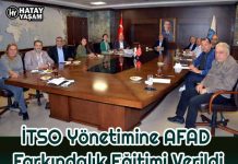 İTSO Yönetimine AFAD Farkındalık Eğitimi Verildi