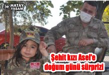Şehit kızı Asel’e doğum günü sürprizi
