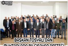 BAŞKAN TOSYALI’DAN MUHTARLARA BİLGİSAYAR DESTEĞİ