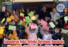 İskenderun Şehit Aybüke Öğretmen Anaokulu öğrencileri ailelerine kartpostal gönderdi