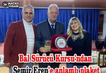 Bal Sürücü Kursu’ndan Semir Eren’e anlamlı plaket