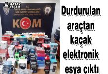 Durdurulan araçtan kaçak elektronik eşya çıktı