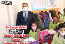 İlçe Emniyet Müdürü Nevzat GÜNEŞ Denizciler Mustafa Kemal İlkokulu Öğrencilerini Ziyaret Etti